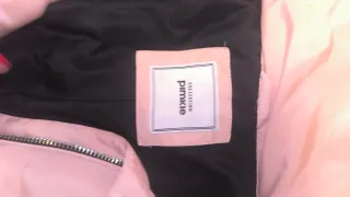 Abrigo rosa palo acolchado mujer