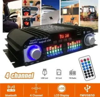 Amplificador BT988 Bluetooth 1600W 4 Canales