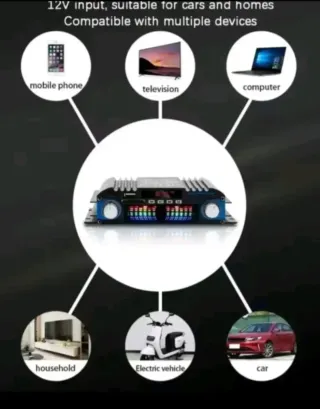 Amplificador BT988 Bluetooth 1600W 4 Canales