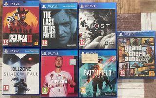 Lote 7 Juegos PS4: Red Dead, TLOU2, Ghost, GTA V,