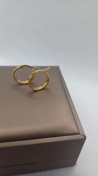 Pendientes Aro Chapado Oro 18k Diseño Griego
