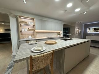 Cocina moderna piedra y madera