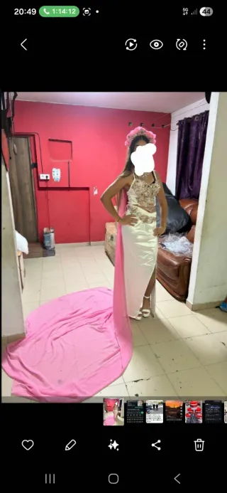 Vestido de Novia Blanco y Rosa