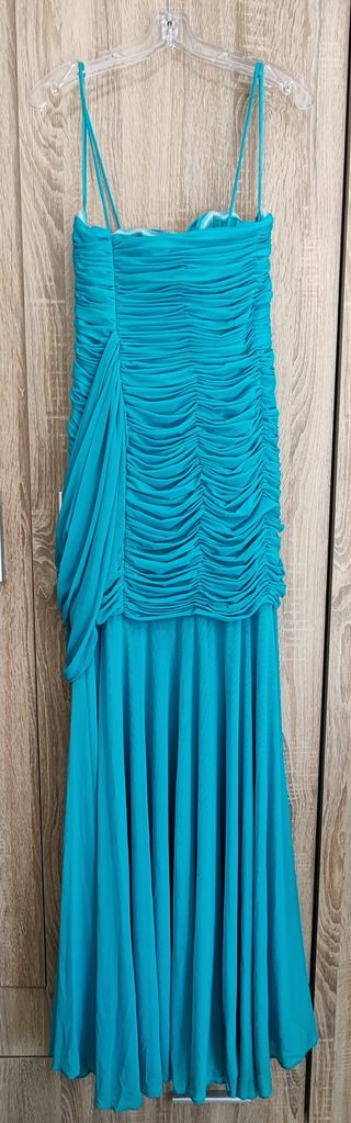Vestido largo fiesta Lexus turquesa