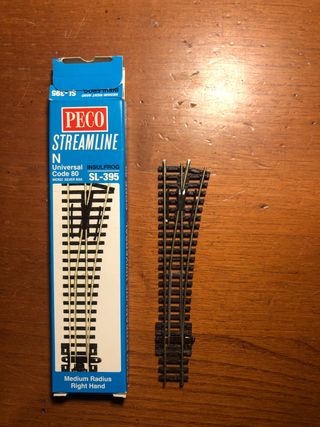 Vía de maqueta PECO SL-395 Derecha