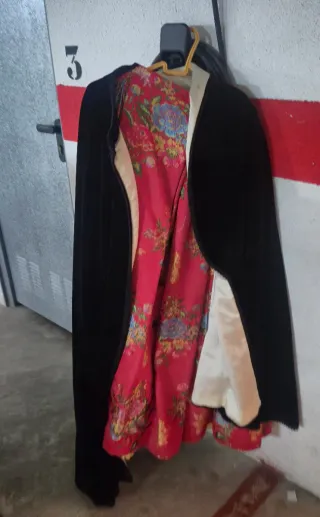 Capa Fallera Polar Negra y Roja