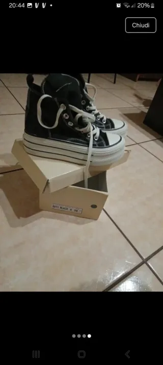 Scarpe donna alte nere e bianche