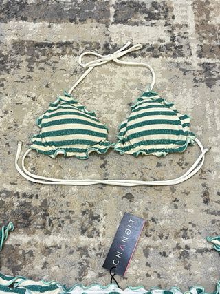 Bikini Changit a righe verde e bianco taglia M