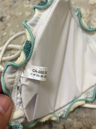 Bikini Changit a righe verde e bianco taglia M