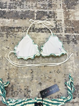 Bikini Changit a righe verde e bianco taglia M