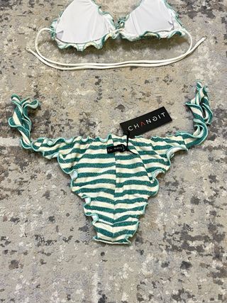 Bikini Changit a righe verde e bianco taglia M
