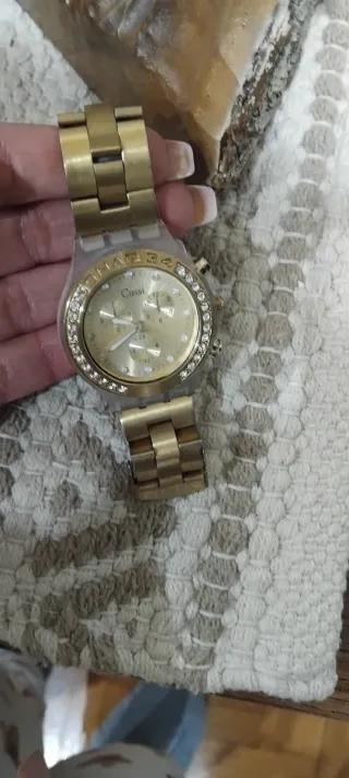 Reloj Cussi Dorado con Bisel Brillante