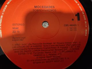 Vinilo Mocedades - Sobreviviremos
