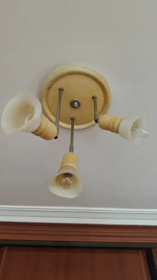 Lámpara de techo con tres tulipas