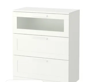 Cómoda blanca 3 cajones 78x95x46 cm