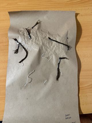 Lámina papel kraft figura relieve texturas. 30x24