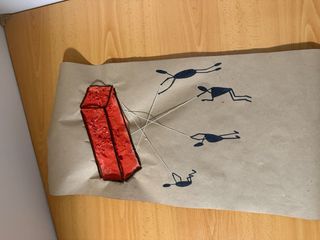 Lámina papel kraft figura relieve texturas. 30x24