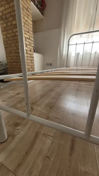 Estructura cama metal blanco cabecero 90x190