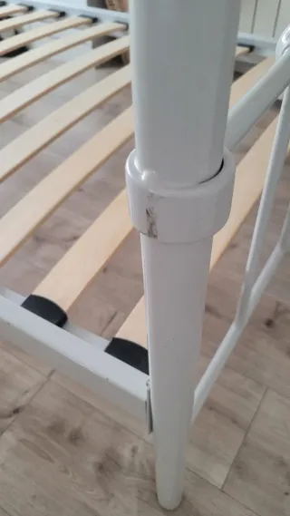 Estructura cama metal blanco cabecero 90x190