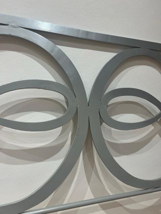 Cabecero cama 135 cm metal gris