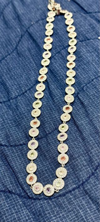 Conjunto collar y pulsera piedras multicolor Acero