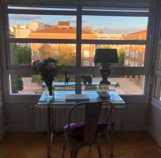 Escritorio cristal y acero