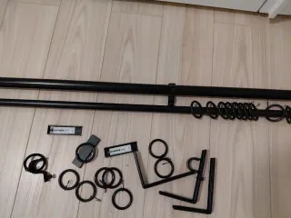 Conjunto Barra Cortina Ikea Negra