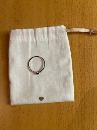 Anillo Oro Blanco 9k Zafiro y Diamantes. Talla 11