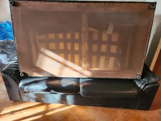 2 Sofás de Cuero Negro