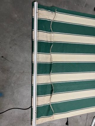 Toldo punto recto verde y beige