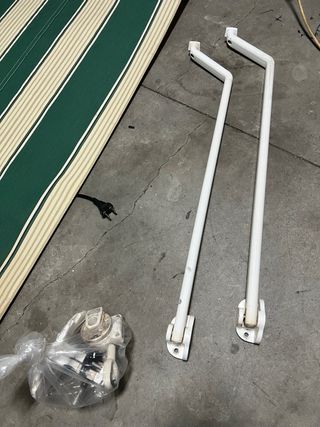 Toldo punto recto verde y beige