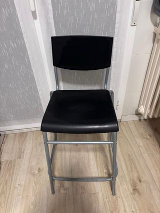 2 Taburetes Stig Ikea Negro/Plata