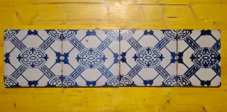 3 Azulejos Antiguos Vintage Diseño Azul