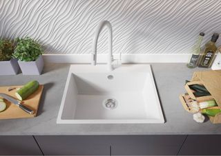 Fregadero Cocina Blanco 58x50x90 , Granito