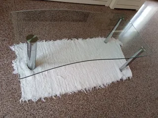 Mesa de centro cristal y metal