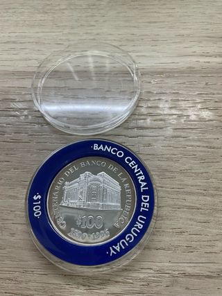 Moneda Plata Uruguay 100 Pesos 1996