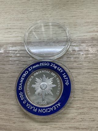 Moneda Plata Uruguay 100 Pesos 1996