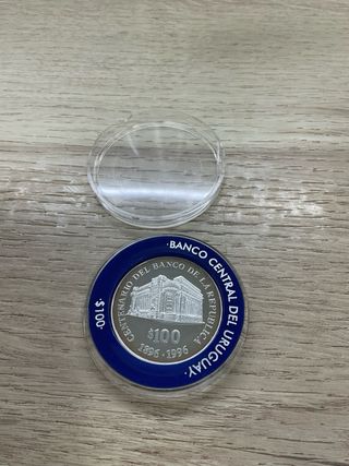 Moneda Plata Uruguay 100 Pesos 1996