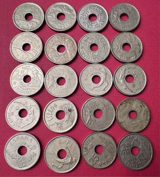 Lote 20 monedas 25 pesetas España