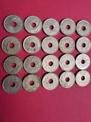 Lote 20 monedas 25 pesetas España