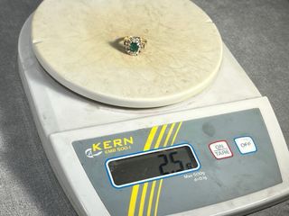 Anillo Oro 18k Isabelino Esmeralda Diamantes