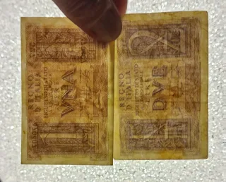 Banconote 1 e 2 lire.