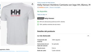 Camiseta Helly Hansen Logo talla M Blanca