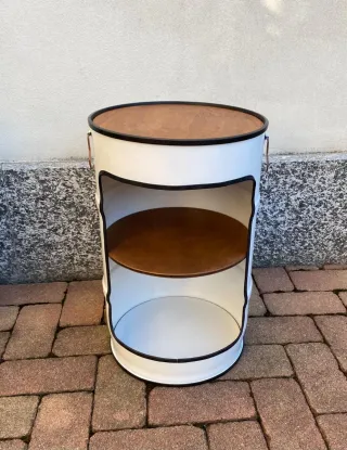 Mobiletto contenitore bianco e legno