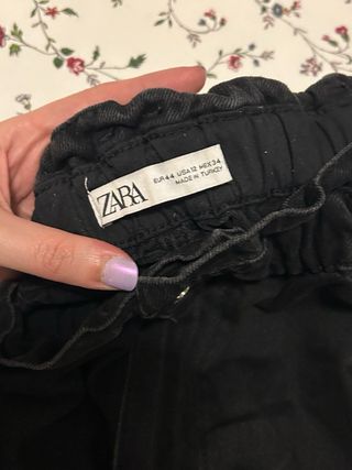 Pantalones Mom negros mujer