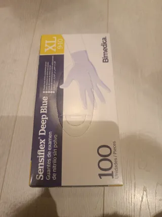 Lote 6 cajas Guantes Nitrilo Sensiflex XL Azul 100