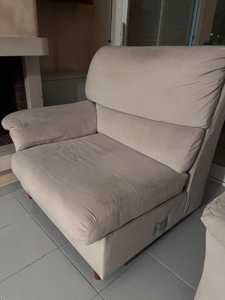 Sofá individual y triple beige/gris