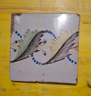 Azulejo Antiguo Vintage Decorado