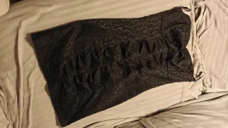 Vestido fiesta estampado leopardo negro Talla M