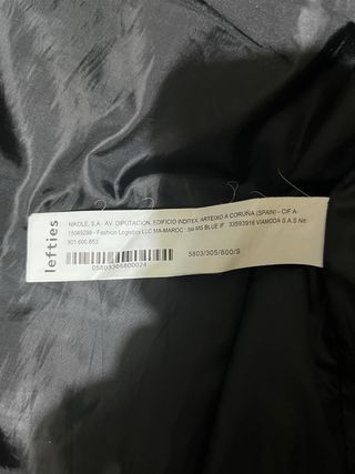 Abrigo Lefties Negro Talla S